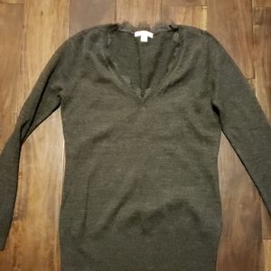EUC New York and Company grey v-neck sweater